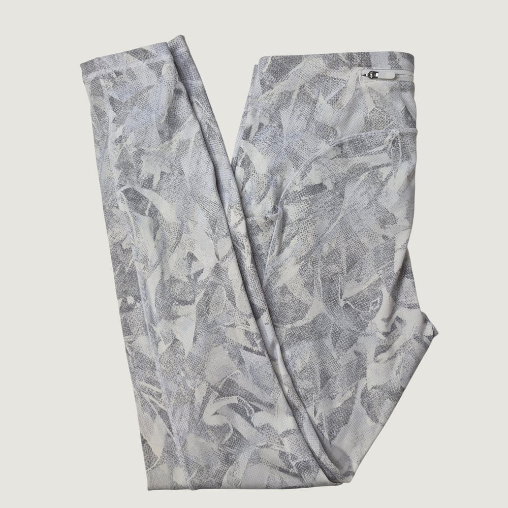 Lululemon Speed Up Tight Womens 8 White Grey Abstract Luxtreme Running Leggings - Picture 1 of 12
